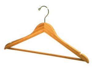 18" Bamboo Suit Hanger With Notches and Pants Bar