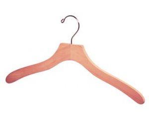 17" Cedar Wood Top Hanger With Chrome Hook