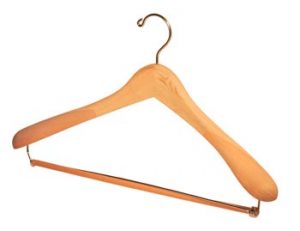 17" Deluxe Cedar Wood Suit Hanger With Locking Pants Bar